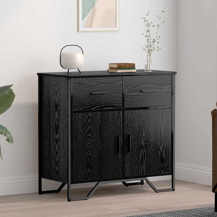 Sideboard med skuffe Sort eg 79,5 x 35,5 x 74,5 cm