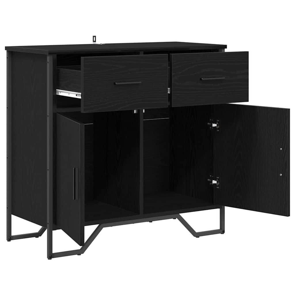 Sideboard med skuffe Sort eg 79,5 x 35,5 x 74,5 cm
