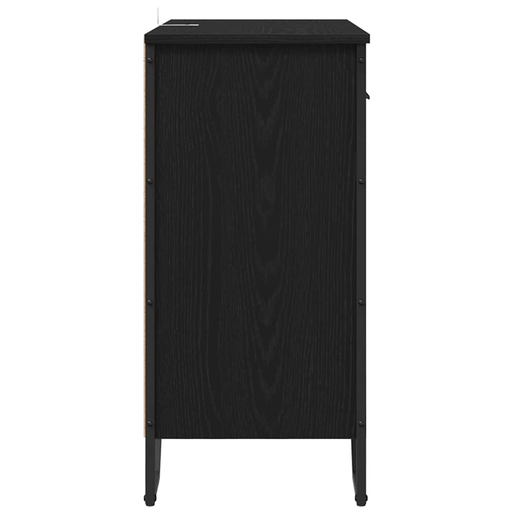 Sideboard med skuffe Sort eg 79,5 x 35,5 x 74,5 cm