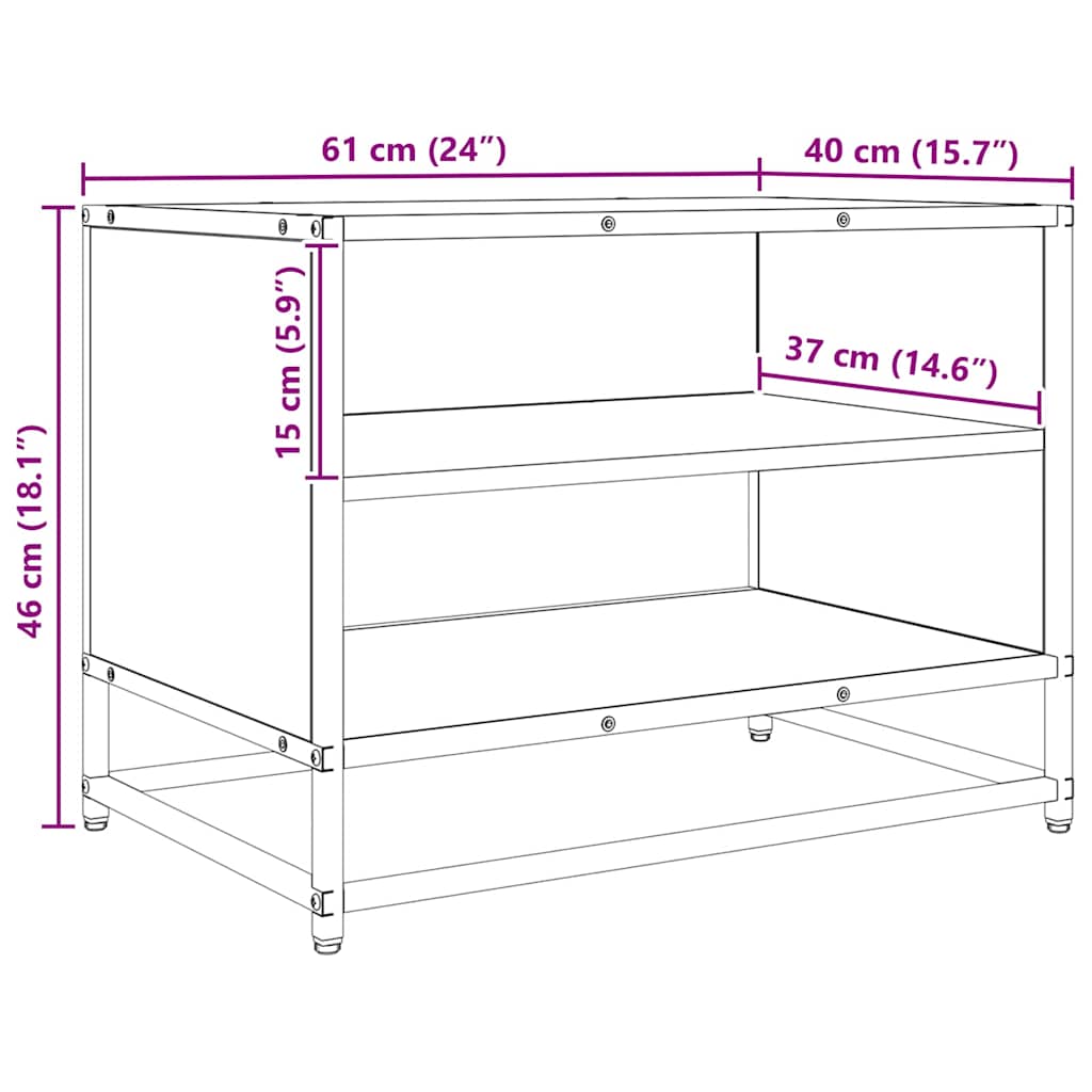 TV Enheder Sort eg 61 x 40 x 46 cm Konstrueret træ