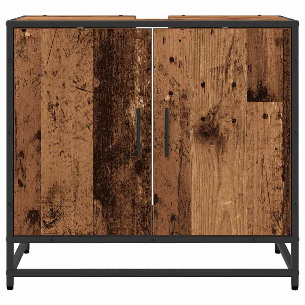 Badeværelsesskabsunder med dør Gammelt træ 65 x 33 x 60 cm