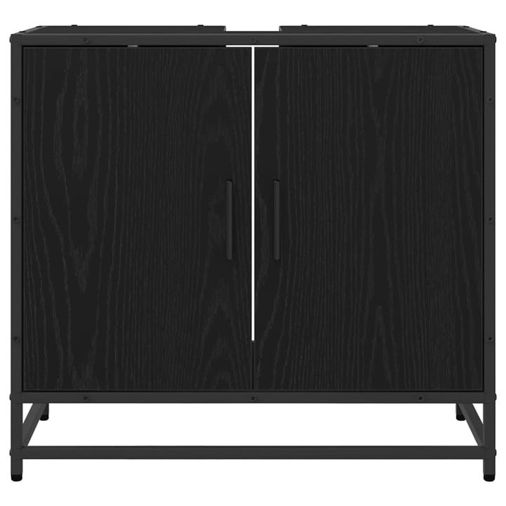 Badeværelsesskabsunder Sort eg 65 x 33 x 60 cm Konstrueret træ