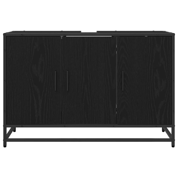 Badeværelsesskab Sort eg 90 x 33 x 60 cm Konstrueret træ