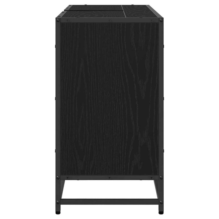 Badeværelsesskab Sort eg 90 x 33 x 60 cm Konstrueret træ