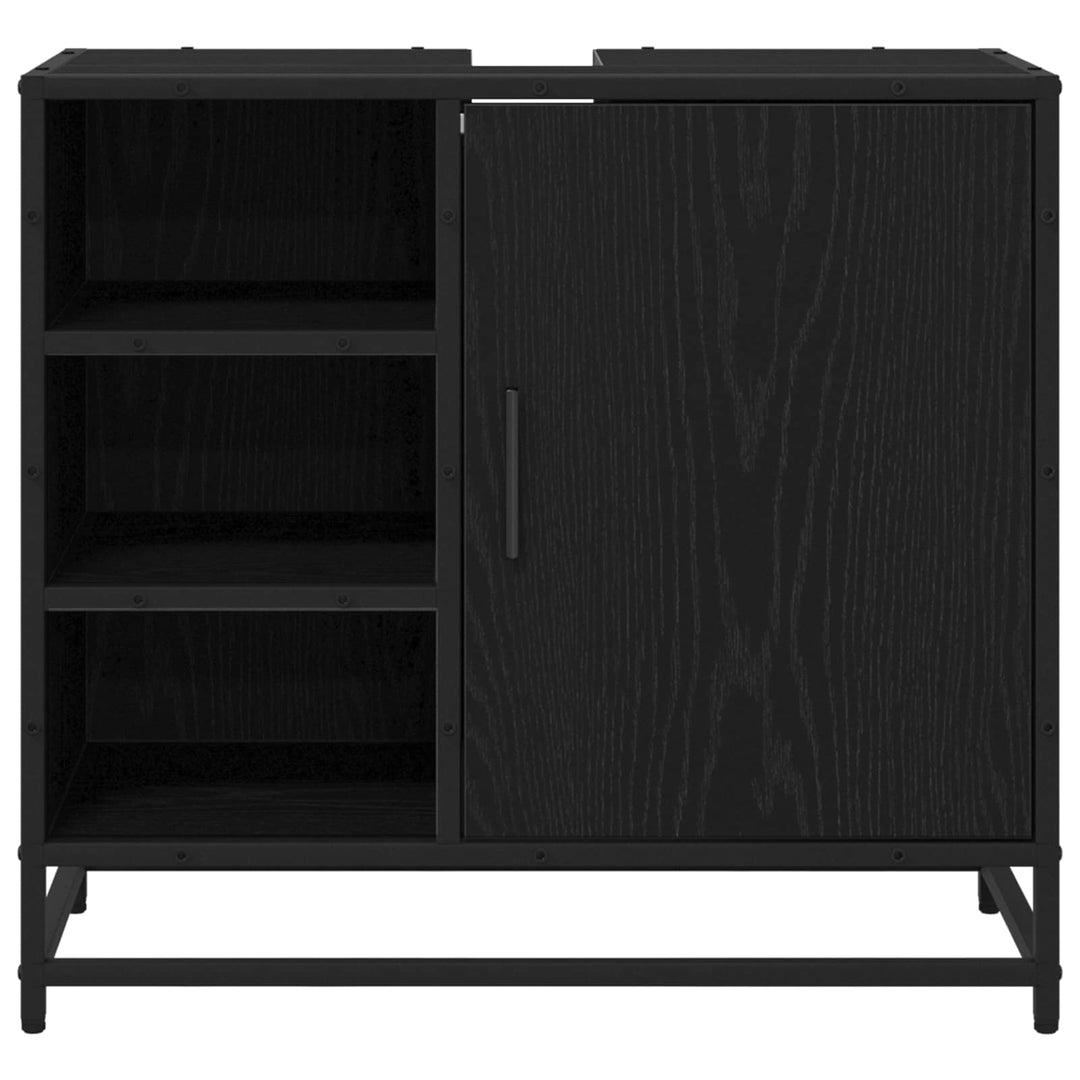 Badeværelsesskab Sort eg 65 x 33 x 60 cm Konstrueret træ