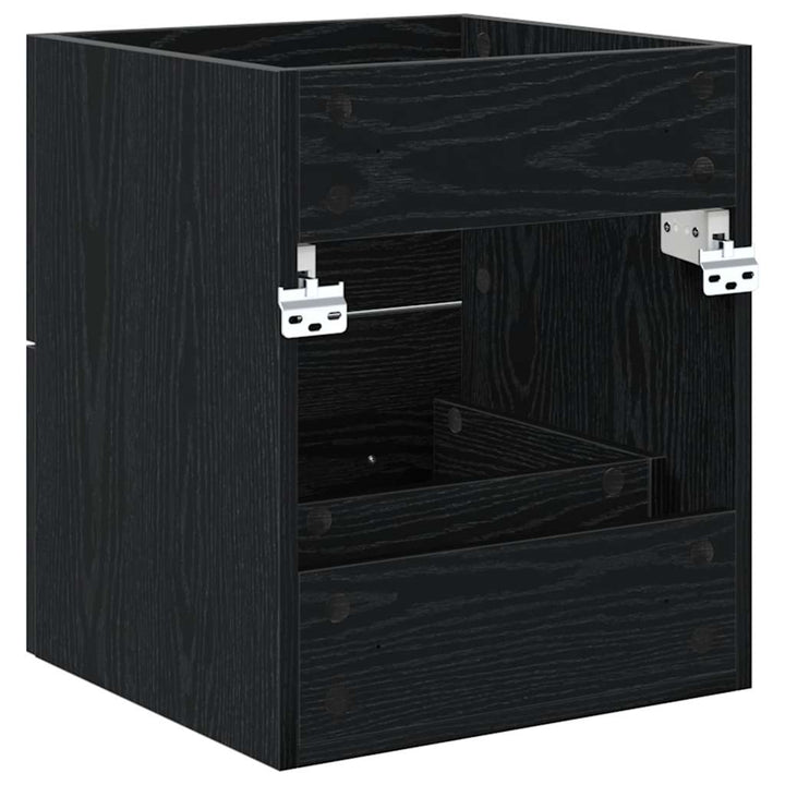 Vaskeskab med skuffe Sort eg 38,5 x 41 x 48 cm Konstrueret træ