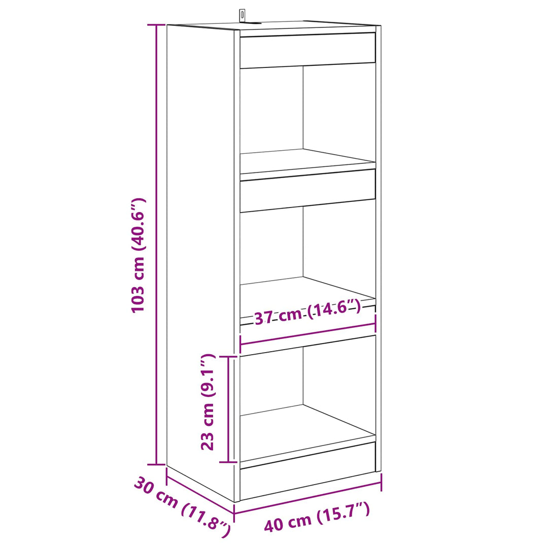 Bogskab Gammelt træ 40 x 30 x 103 cm Konstrueret træ