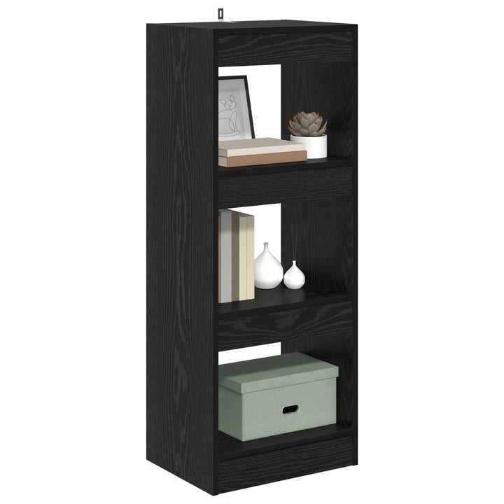Bogskab Sort eg 37 x 30 x 103 cm Konstrueret træ