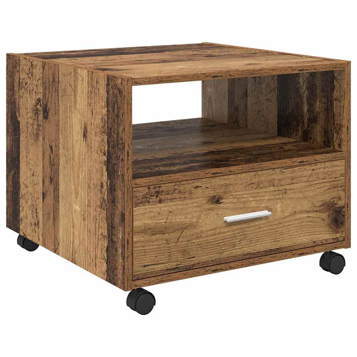 Sofabord med skuffe Gammelt træ 55 x 55 x 45cm Konstrueret træ