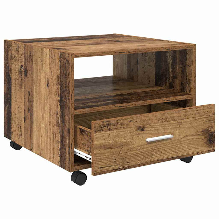 Sofabord med skuffe Gammelt træ 55 x 55 x 45cm Konstrueret træ