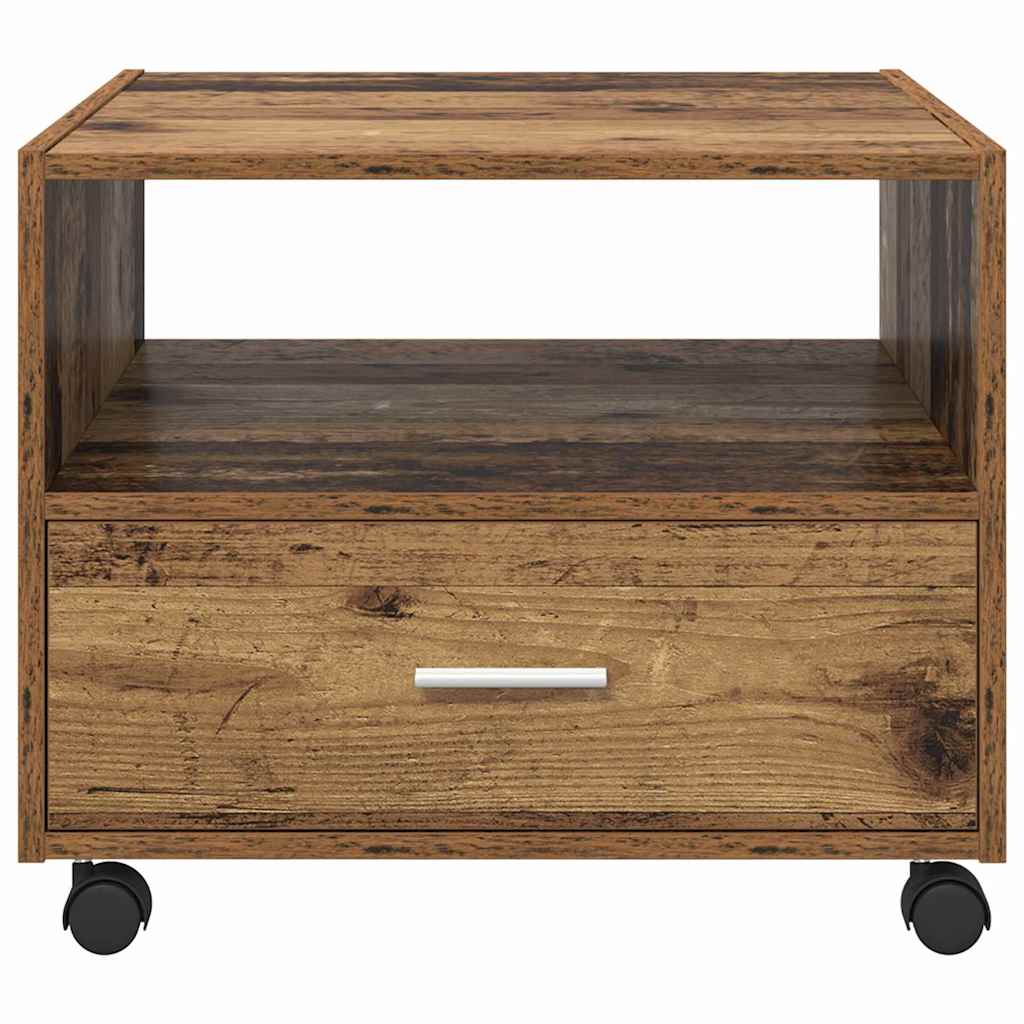 Sofabord med skuffe Gammelt træ 55 x 55 x 45cm Konstrueret træ