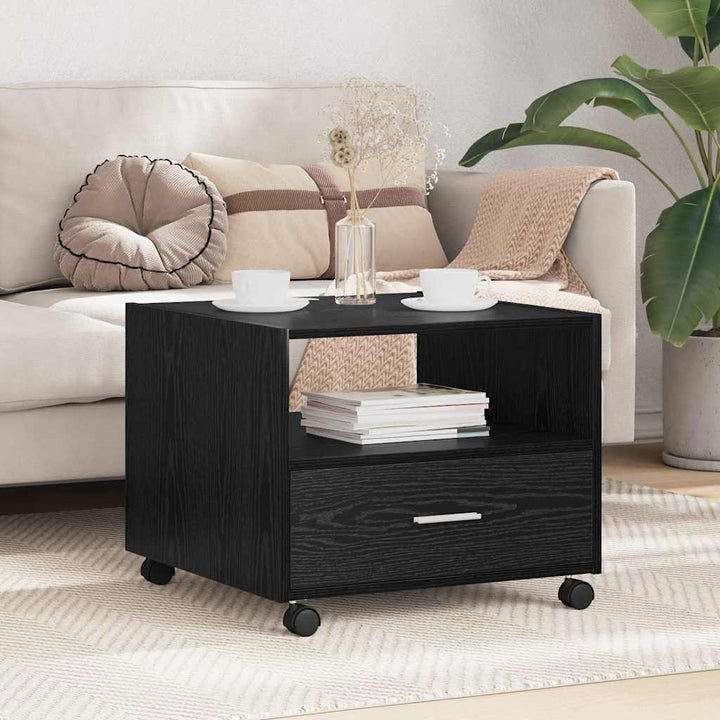 Sofabord med skuffe Sort eg 55 x 55 x 45cm Konstrueret træ