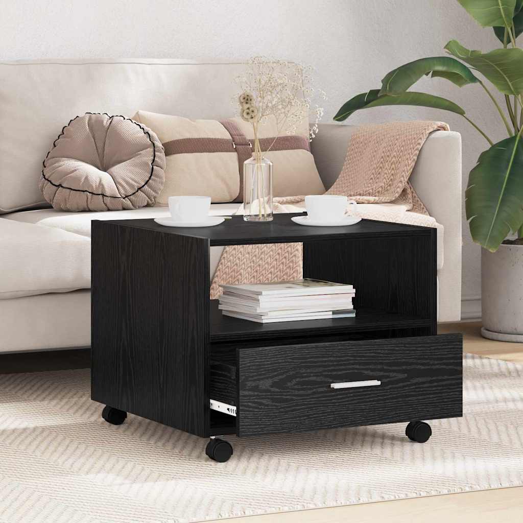 Sofabord med skuffe Sort eg 55 x 55 x 45cm Konstrueret træ