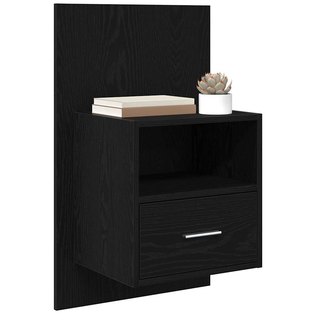 Natskab 2 pcs Sort eg 50 x 32,5 x 80 cm Konstrueret træ
