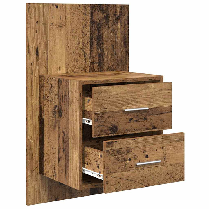 Vægmonteret natbord 2 pcs Gammelt træ 48,5 x 32,5 x 80 cm
