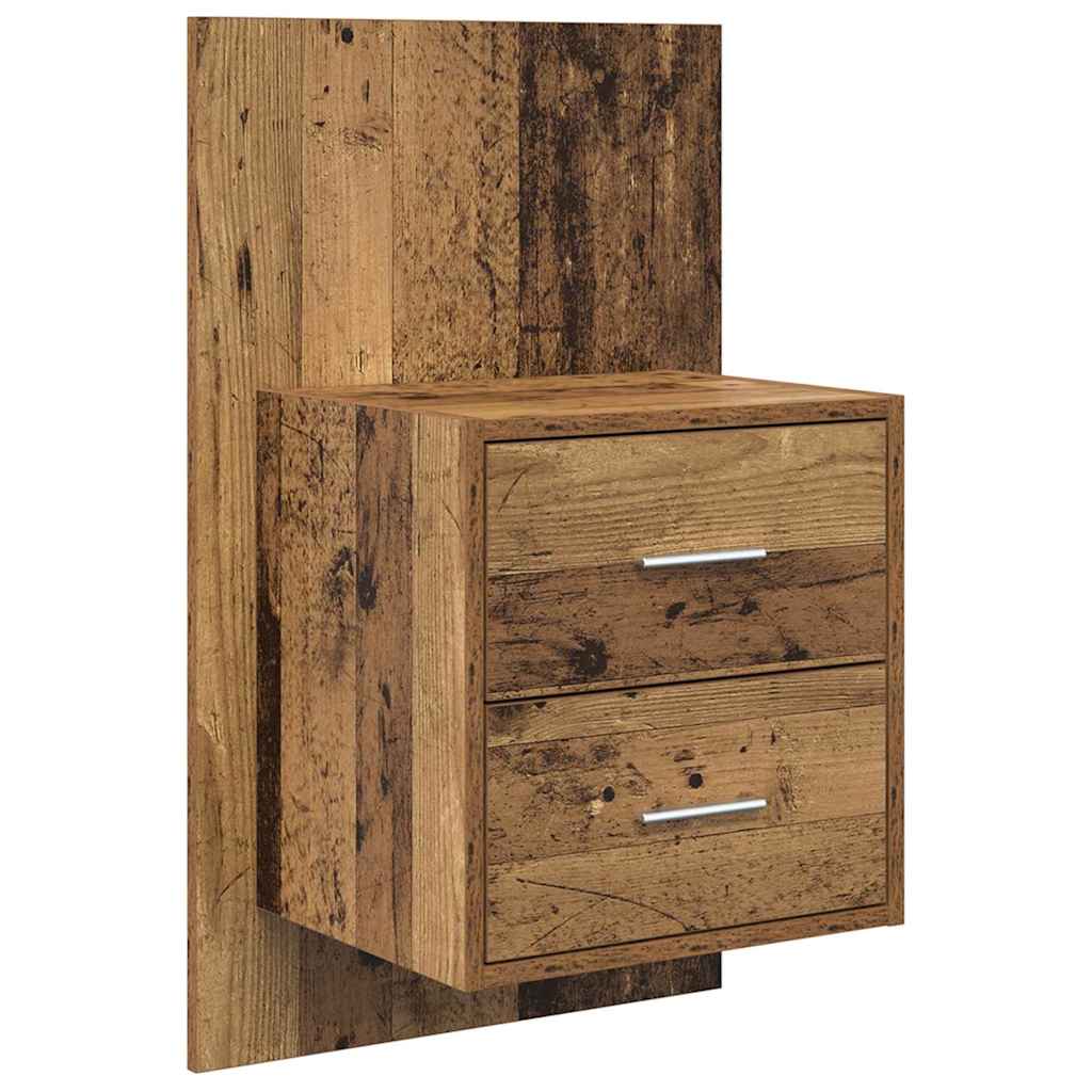 Vægmonteret natbord 2 pcs Gammelt træ 48,5 x 32,5 x 80 cm
