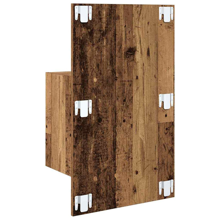 Vægmonteret natbord 2 pcs Gammelt træ 48,5 x 32,5 x 80 cm