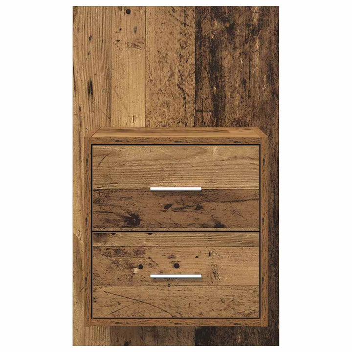 Vægmonteret natbord 2 pcs Gammelt træ 48,5 x 32,5 x 80 cm