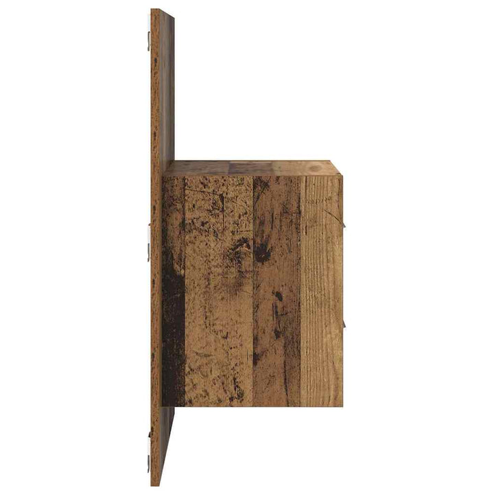 Vægmonteret natbord 2 pcs Gammelt træ 48,5 x 32,5 x 80 cm