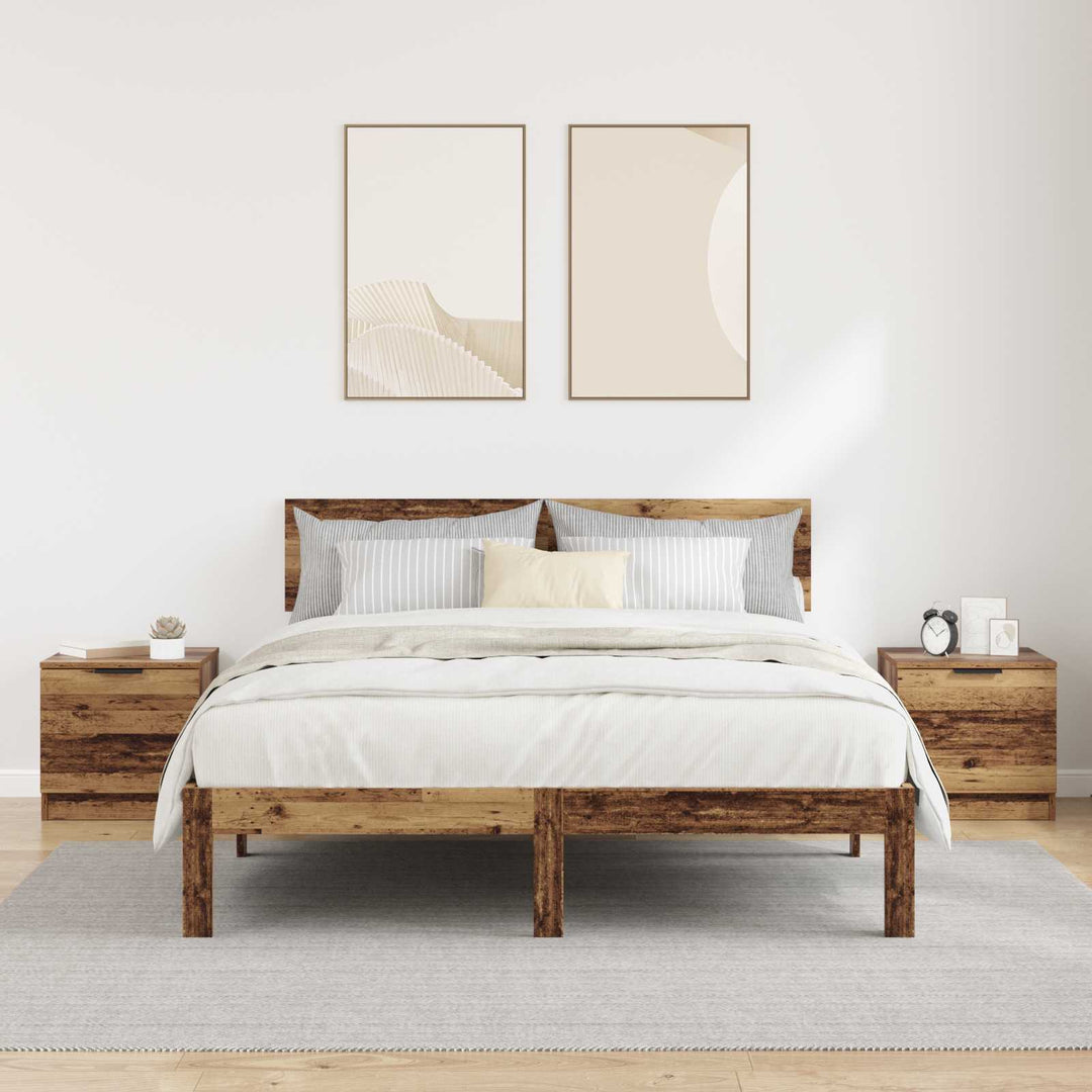 Sengeskab 2 pcs Gammelt træ 40 x 39 x 40 cm Konstrueret træ