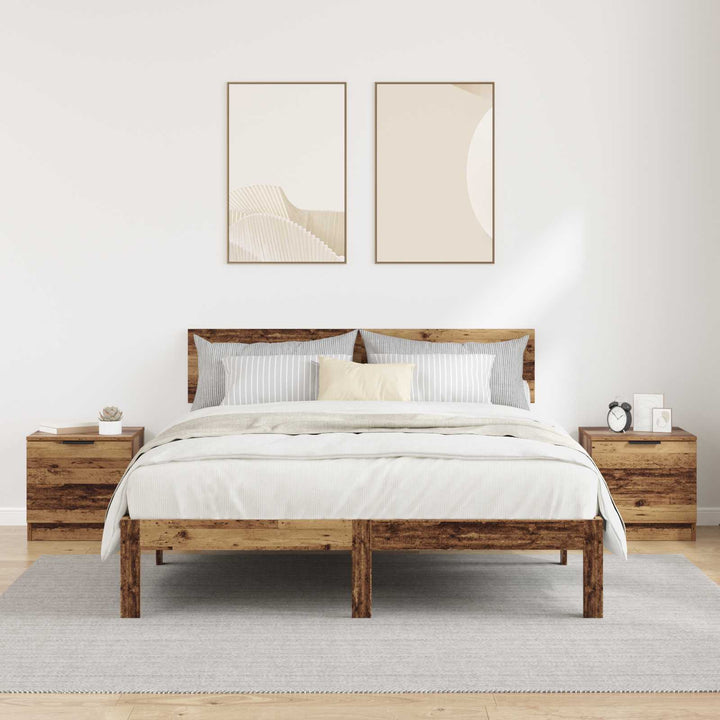 Sengeskab 2 pcs Gammelt træ 40 x 39 x 40 cm Konstrueret træ