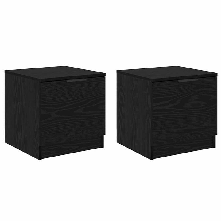 Sengeskab 2 pcs Sort eg 40 x 39 x 40 cm Konstrueret træ