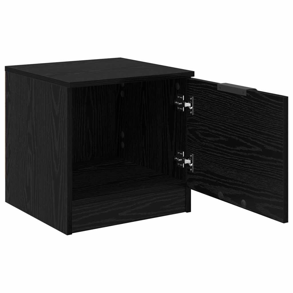 Sengeskab 2 pcs Sort eg 40 x 39 x 40 cm Konstrueret træ