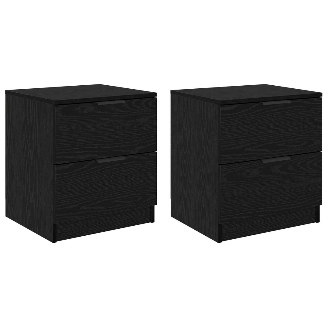 Natskab med skuffe 2 pcs Sort eg 45 x 39 x 50cm Konstrueret træ
