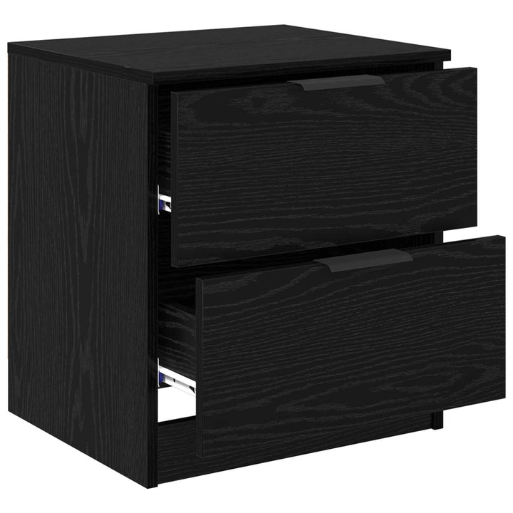 Natskab med skuffe 2 pcs Sort eg 45 x 39 x 50cm Konstrueret træ