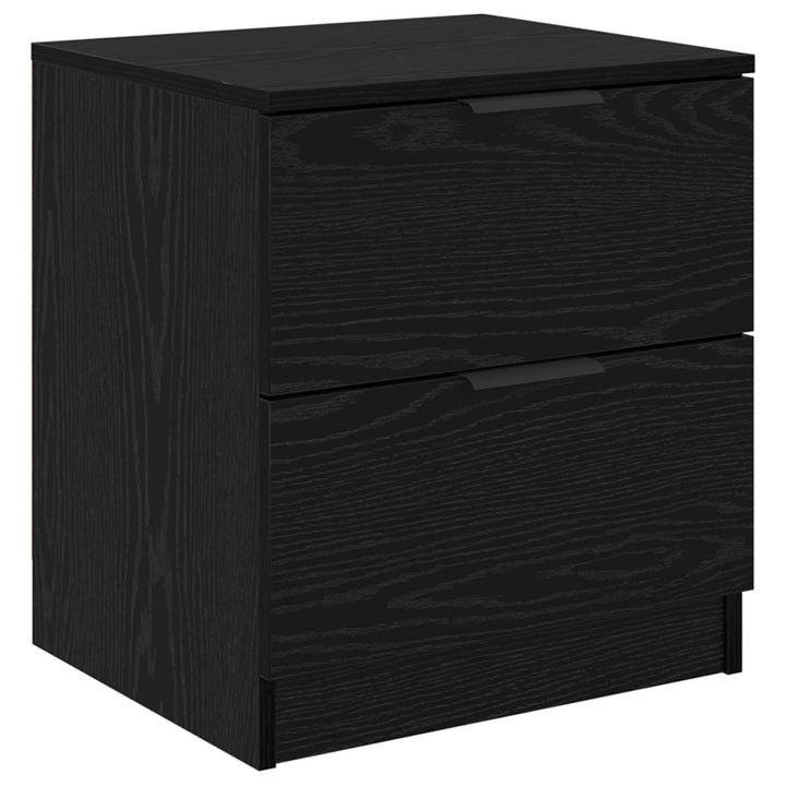 Natskab med skuffe 2 pcs Sort eg 45 x 39 x 50cm Konstrueret træ