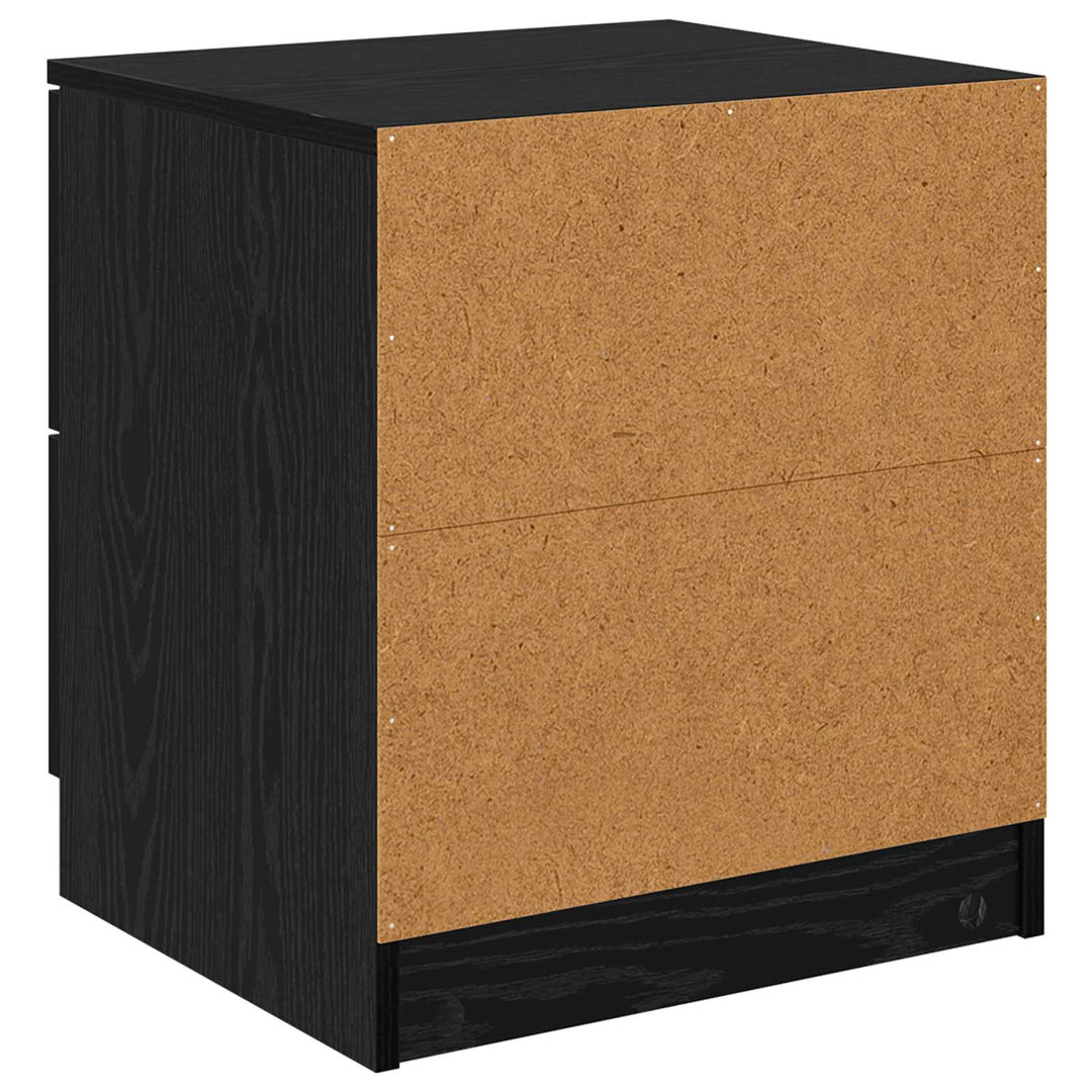 Natskab med skuffe 2 pcs Sort eg 45 x 39 x 50cm Konstrueret træ
