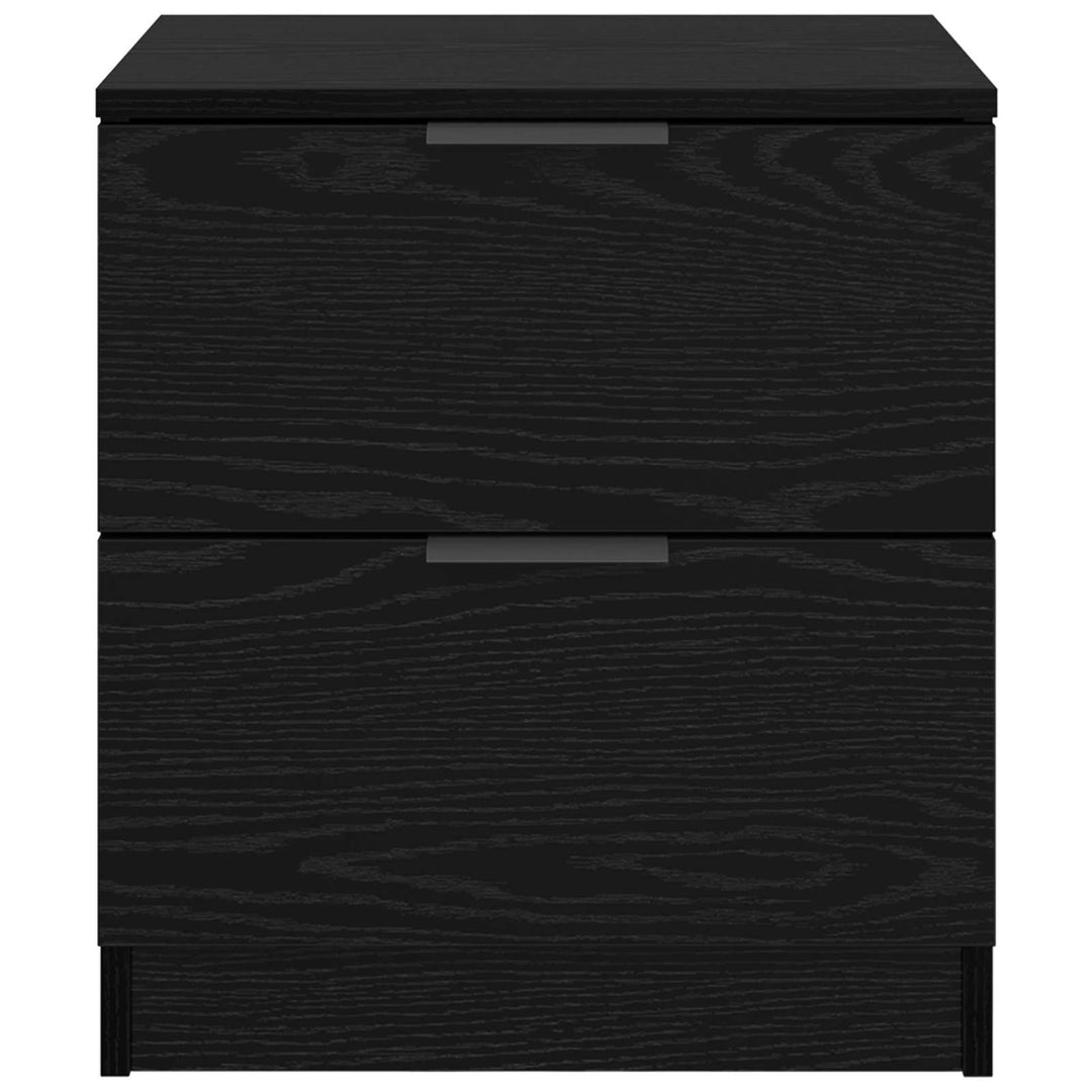 Natskab med skuffe 2 pcs Sort eg 45 x 39 x 50cm Konstrueret træ