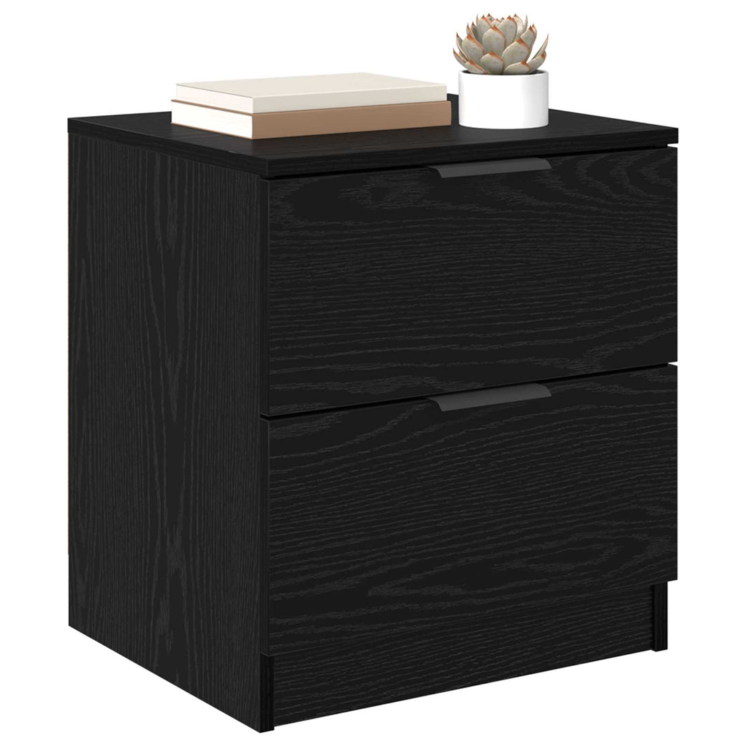Natskab med skuffe 2 pcs Sort eg 45 x 39 x 50cm Konstrueret træ