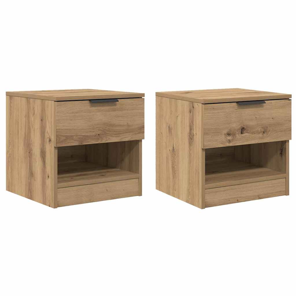 Sengeskab 2 pcs Artisan Egetræ 40 x 39 x 40 cm Konstrueret træ
