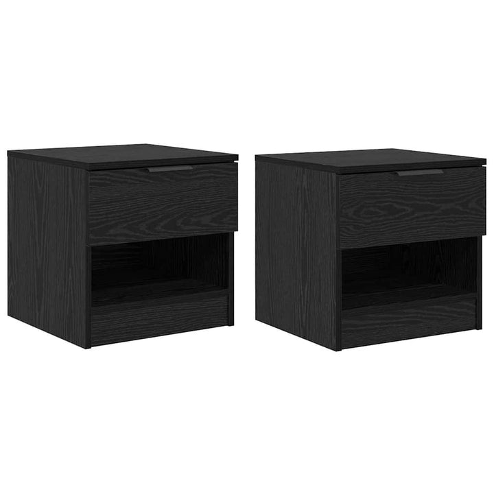 Sengeskab 2 pcs Sort eg 40 x 39 x 40 cm Konstrueret træ