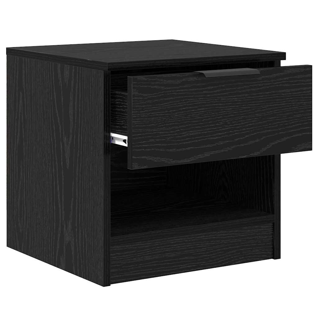 Sengeskab 2 pcs Sort eg 40 x 39 x 40 cm Konstrueret træ