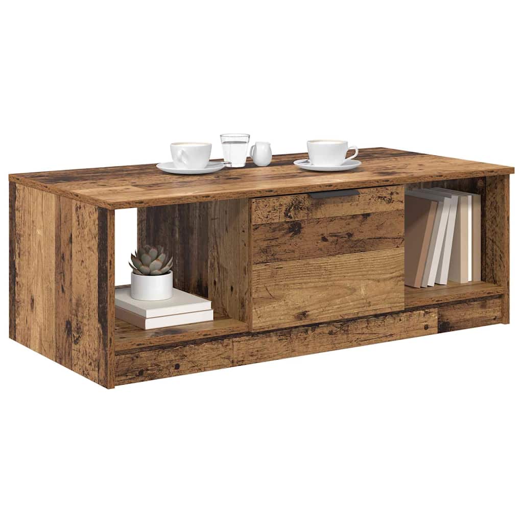 Sofabord med skuffe Gammelt træ 102 x 50 x 36cm Konstrueret træ