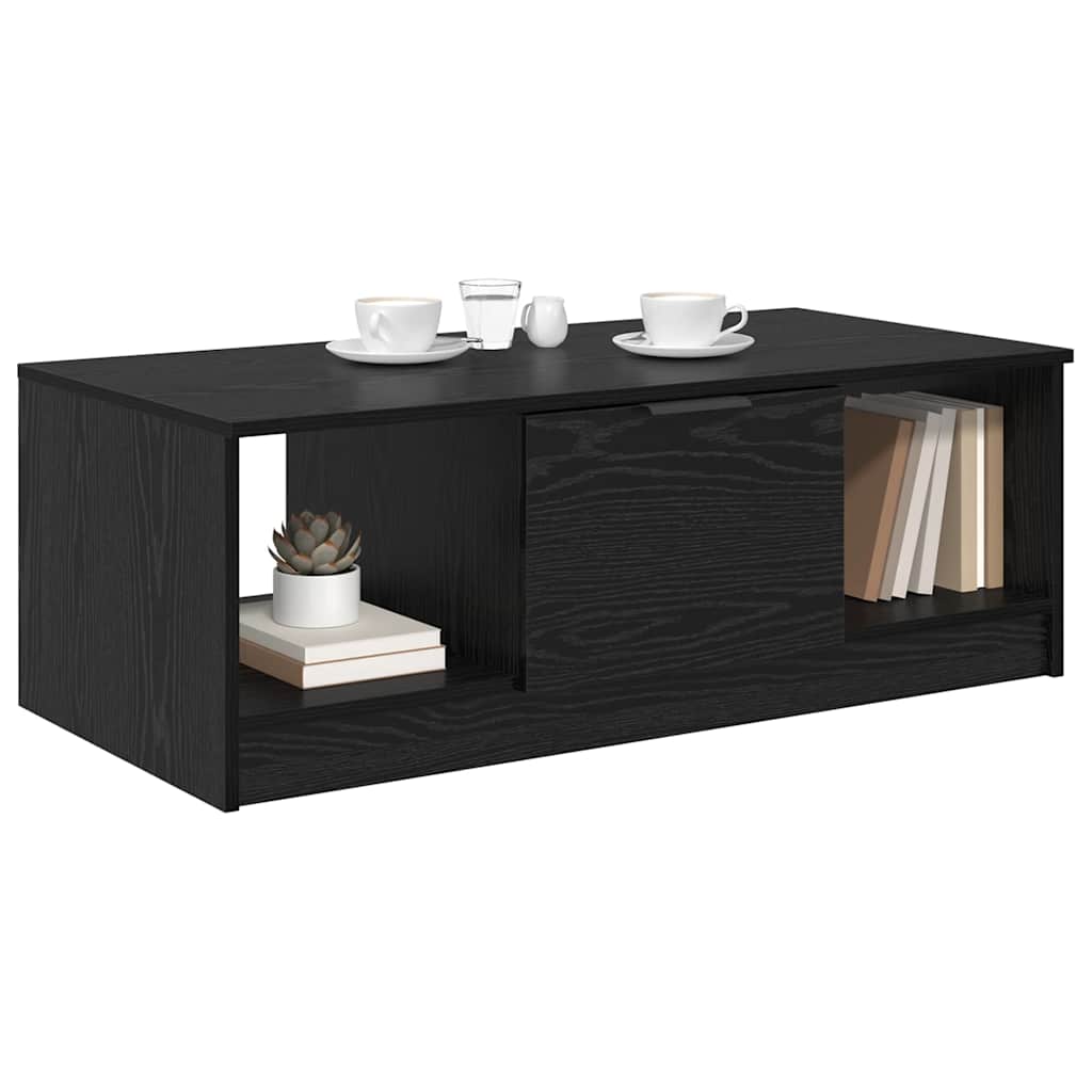 Sofabord med skuffe Sort eg 102 x 50 x 36cm Konstrueret træ