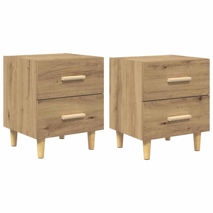 Sengeskab med skuffe 2 pcs Artisan Egetræ 40 x 35 x 47,5 cm