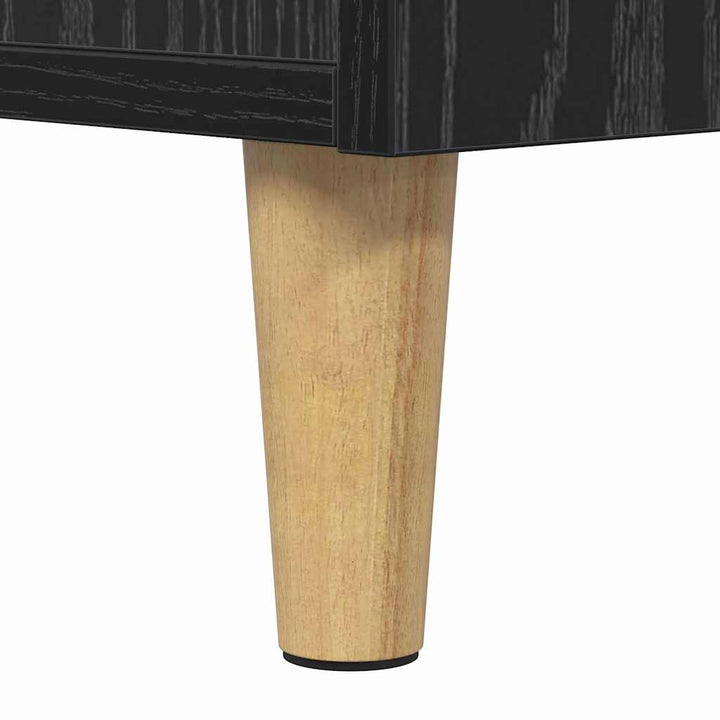 Sengeskab med skuffe Sort eg 40 x 35 x 47,5 cm Konstrueret træ