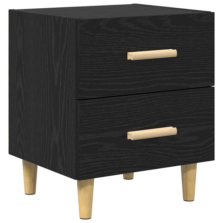 Sengeskab med skuffe Sort eg 40 x 35 x 47,5 cm Konstrueret træ