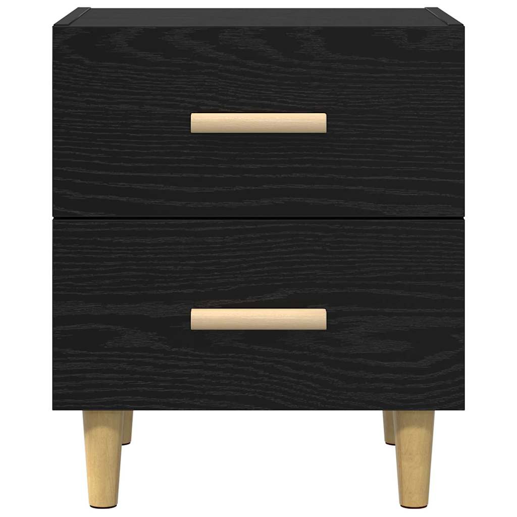 Sengeskab 2 pcs Sort eg 40 x 35 x 47,5 cm Konstrueret træ