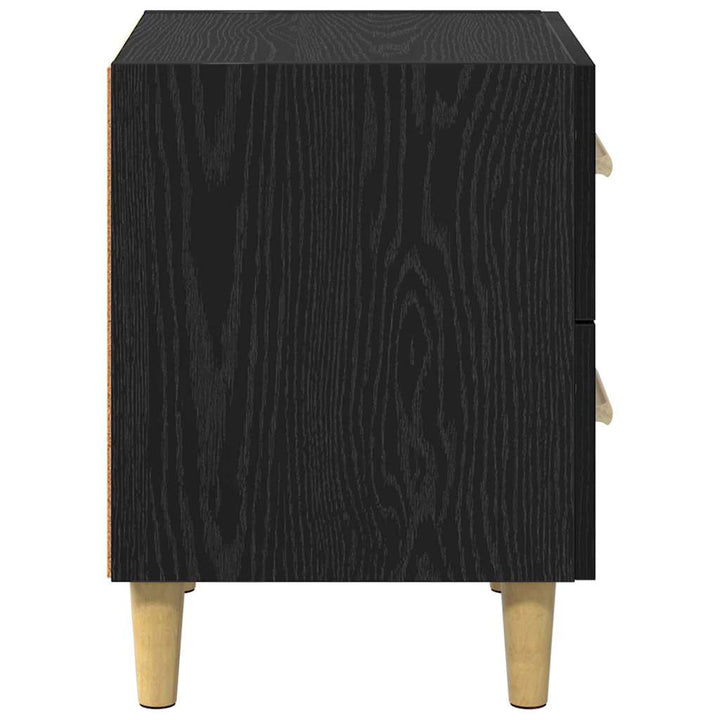Sengeskab 2 pcs Sort eg 40 x 35 x 47,5 cm Konstrueret træ