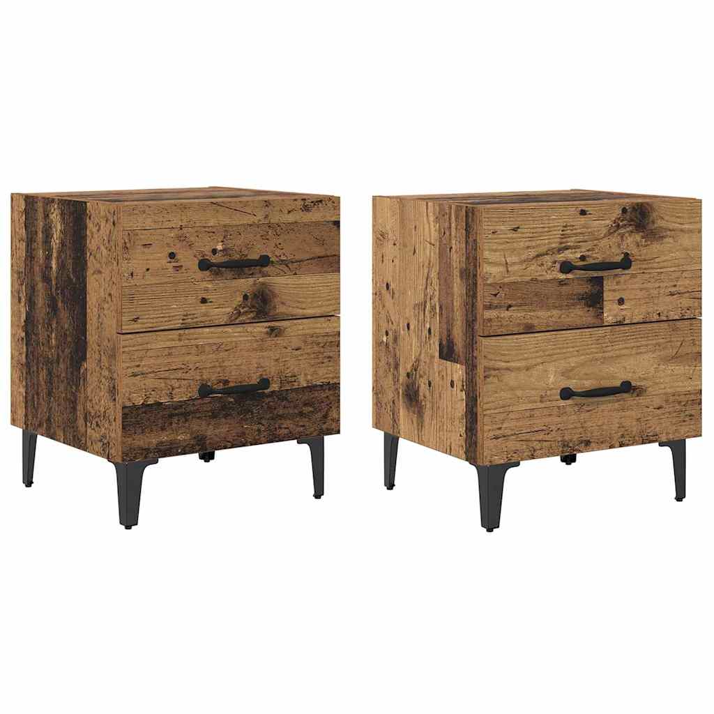 Sengeskab 2 pcs Gammelt træ 40 x 35 x 47,5 cm Konstrueret træ