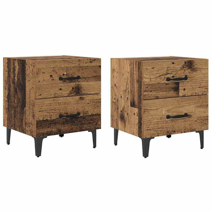 Sengeskab 2 pcs Gammelt træ 40 x 35 x 47,5 cm Konstrueret træ