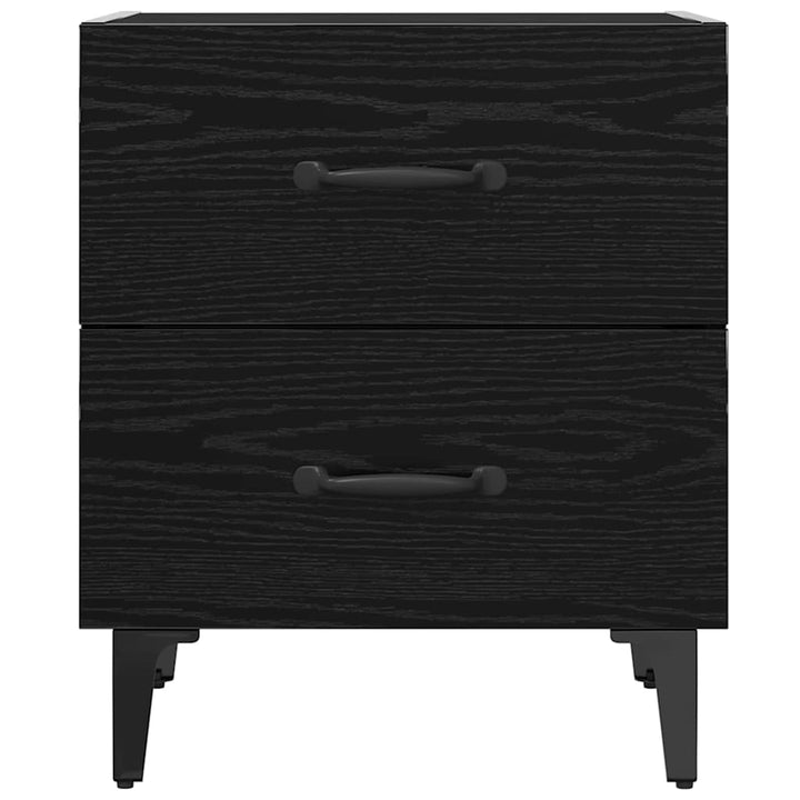 Sengeskab med skuffe Sort eg 40 x 35 x 47,5 cm Konstrueret træ