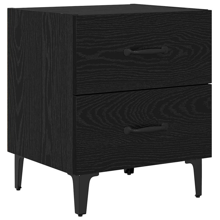 Sengeskab 2 pcs Sort eg 40 x 35 x 47,5 cm Konstrueret træ