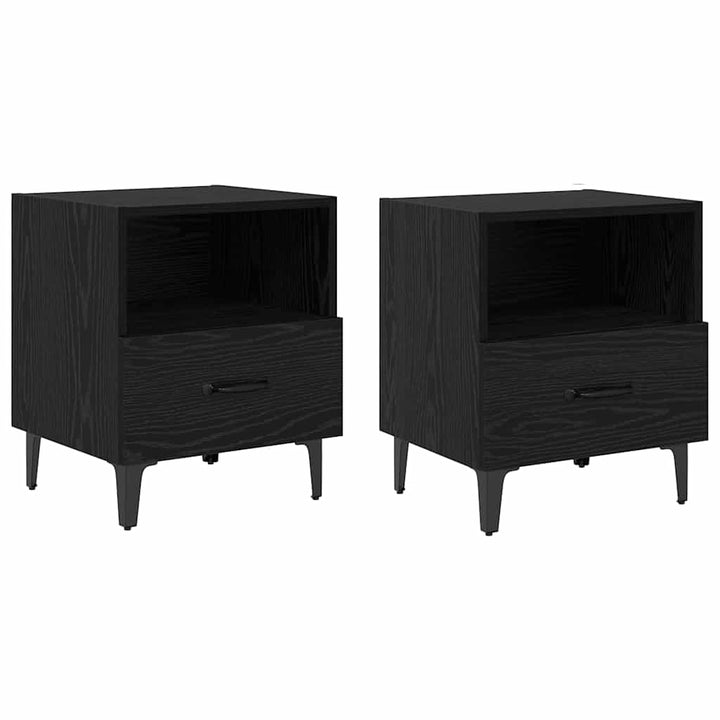 Natskab 2 pcs Sort eg 40 x 35 x 47,5 cm Konstrueret træ