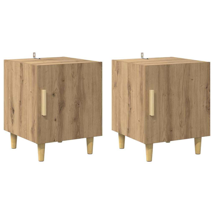 Natskab 2 pcs Artisan Egetræ 40 x 40 x 50 cm Konstrueret træ