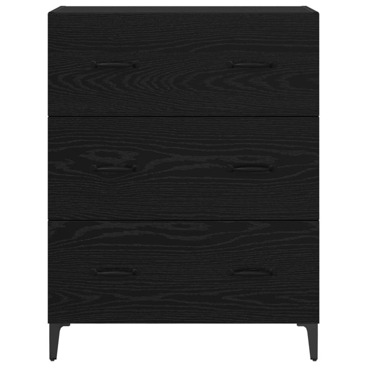 Sideboard Sort eg 69,5 x 34 x 90 cm Ingeniørt træ og jern